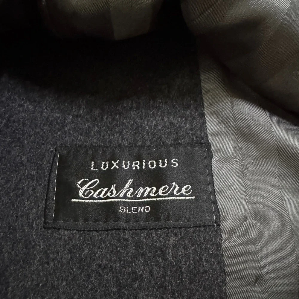New Brigantine Overcoat Mens‎ 42 Gray Cashmere Blend Double Breasted USA Made